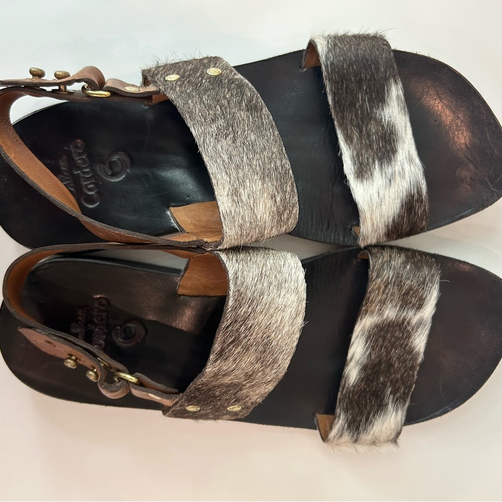 Chic Cowhide Leather Sandals